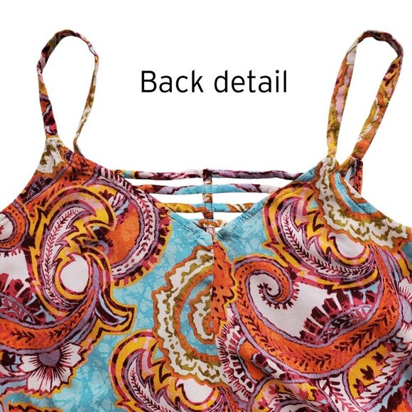 Ivy Street Jumpsuit Colorful Paisley Hankerchief Style Loose Fit Size L - Picture 5 of 16